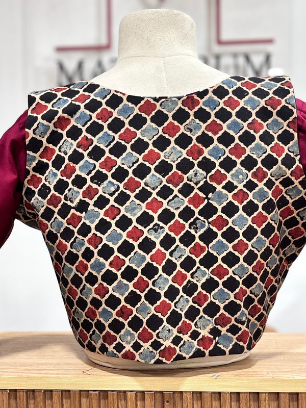 Urvi- Maroon/Black Koti Blouse