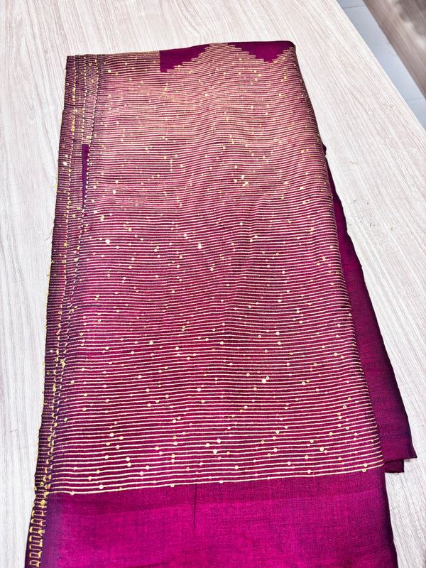 Starry Dust Saree - Maroon