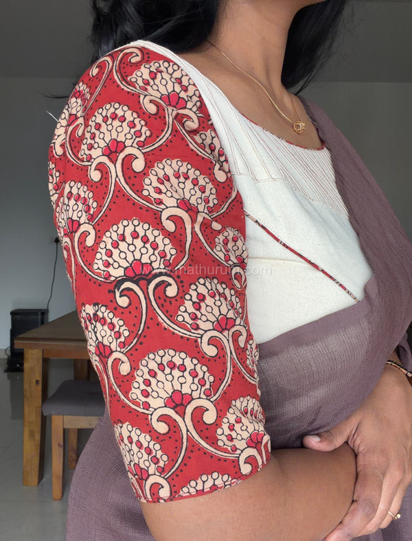 Poppy- Maroon/Off White Blouse