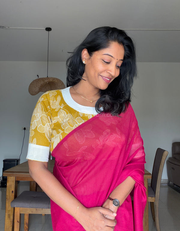 Marigold- Mustard/White Blouse