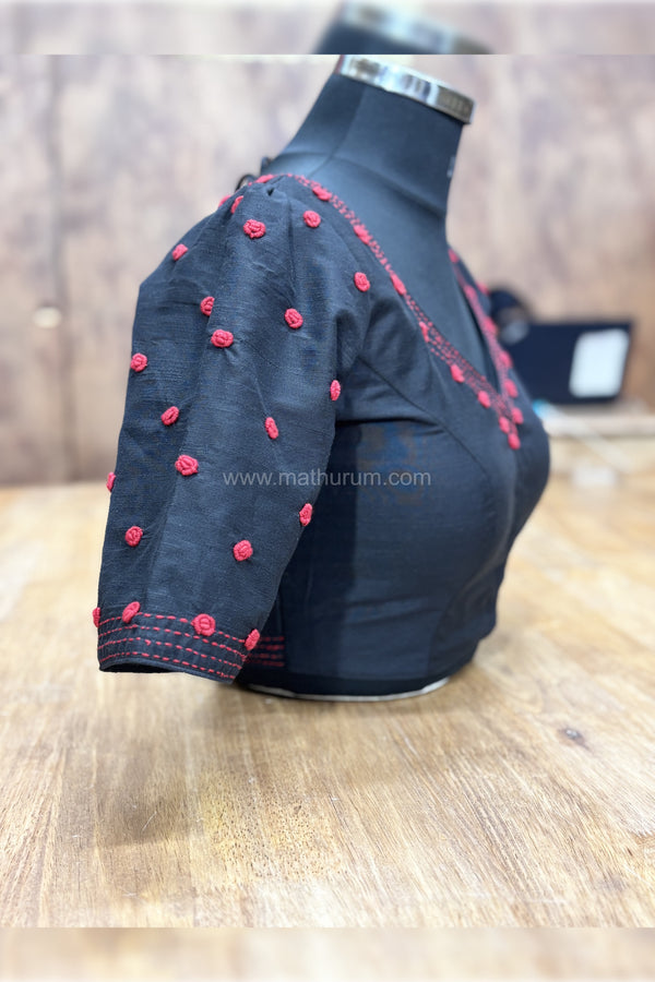 Roja - Black Embroidery Blouse