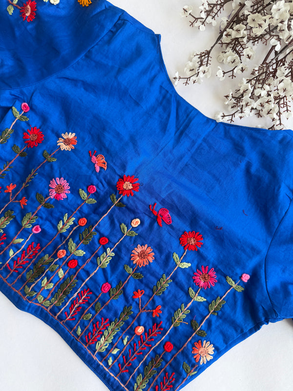 Botanica - Blue Embroidery Blouse