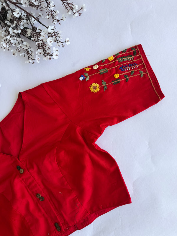 Botanica - Red Embroidery Blouse