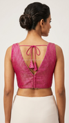 Tanira- Pink Blouse (Attachable Sleeves)
