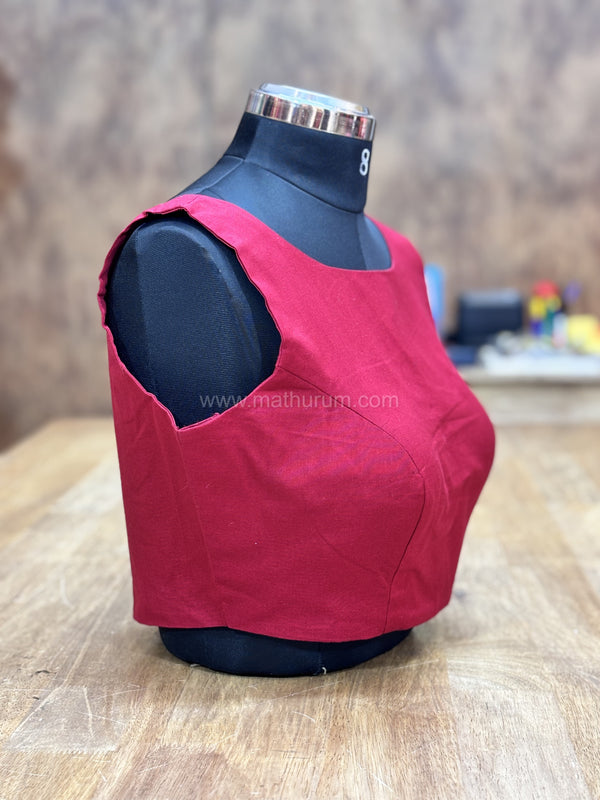 Tiara - Maroon Blouse (Attachable Sleeves)