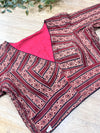 Daily Flex- Maroon Floral Stripes Strechable Blouse