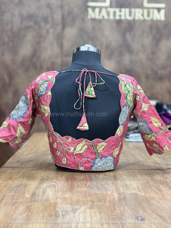 RAAS- Pink Penkalamkari Zardosi Blouse