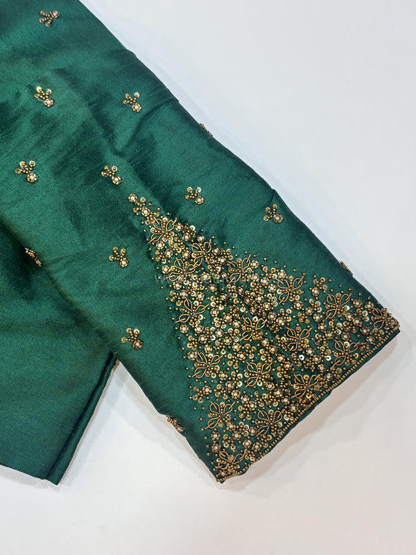 Handwork- Green Blouse Pattern 3