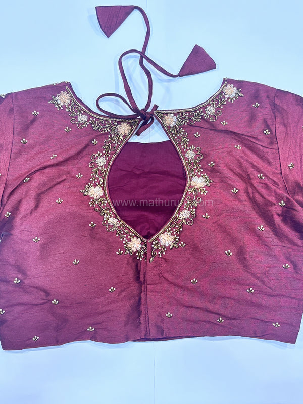 Handwork- Maroon Blouse Pattern 1