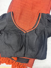 Kaarigai- Modal Cotton Rust/Black Saree