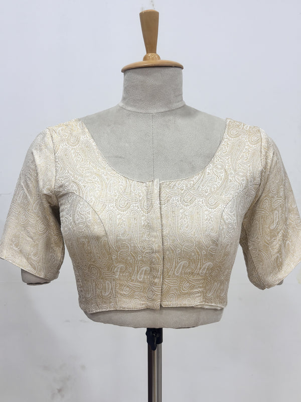 Diva- Banarasi Off-White Strechable Blouse