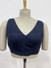 Kiara - Navy Blue Blouse (Attachable Sleeves)