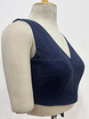 Kiara - Navy Blue Blouse (Attachable Sleeves)