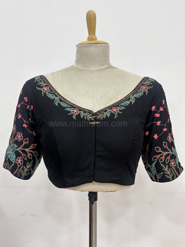Isha- Black Embroidery Blouse