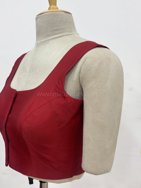 Sakki-Red Blouse (Attachable Sleeves)