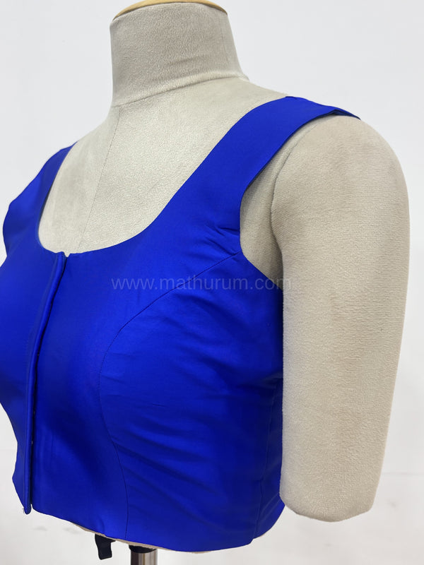 Sakki-Royal Blue Blouse (Attachable Sleeves)