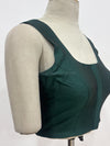 Sakki-Bottle Green Blouse (Attachable Sleeves)
