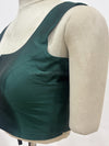 Sakki-Bottle Green Blouse (Attachable Sleeves)