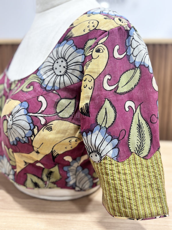 Kalam-Penkalamkari Wine Blouse
