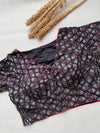Daily Flex- Black Big Floral Strechable Blouse