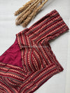 Daily Flex- Maroon Stripe Strechable Blouse