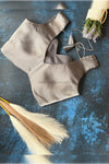 Jimmy Choo- Grey Blouse (Attachable Sleeves)