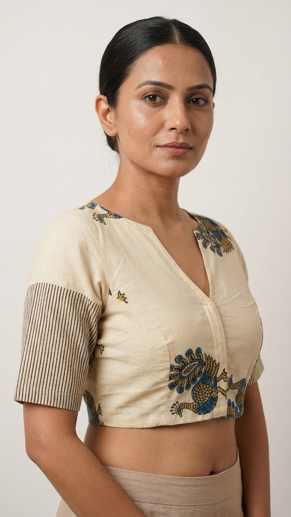 The Thari Edit- Off-White Blouse