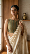 The Thari Edit- Green Sleeveless Blouse