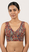 Hemanika- Red Blouse (Attachable Sleeves)