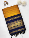 Kurunji- Mustard/Black Kalyani Cotton Saree
