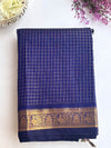 Janani - Blue Checks Kanchi Cotton Saree