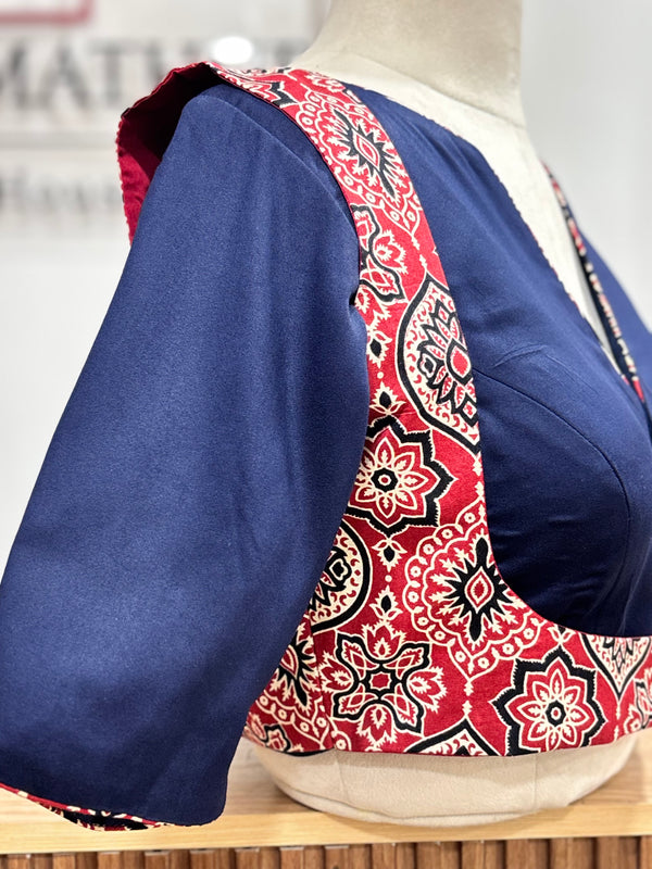 Urvi- Blue/Maroon Koti Blouse