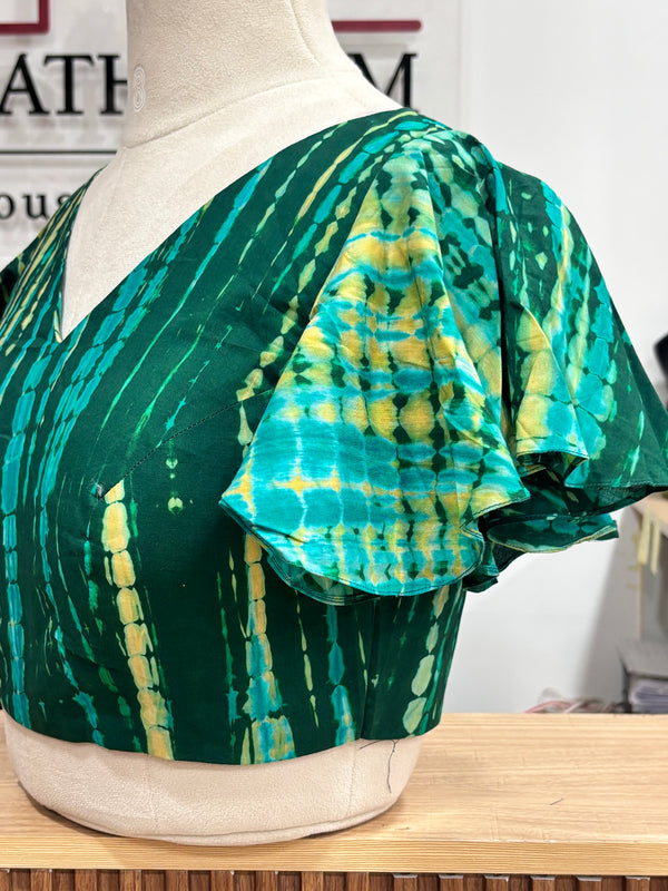 Zuri - Green Butterfly Sleeve Blouse