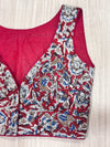Hemanika- Red/Blue Blouse (Sleeveless)