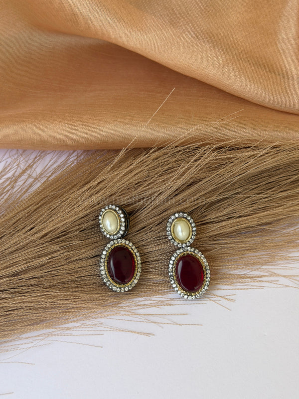 MILI- Maroon Earring