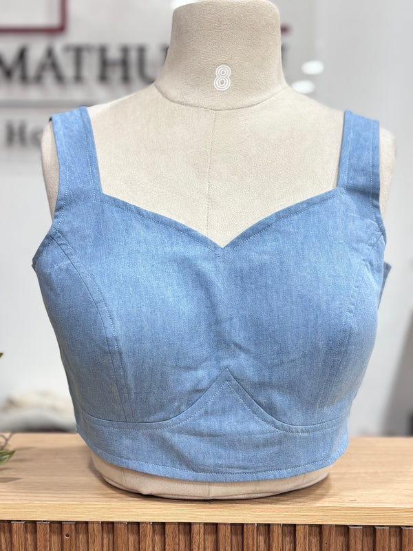 Denim Daze- Blue Sleeveless Blouse