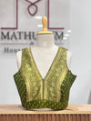 Kundhavai - Mehendi Green Blouse (Attachable Sleeves)