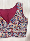 Hemanika- Maroon /Blue Blouse (Sleeveless)