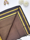 Sevanthi- Brown Kalyani Cotton Checks Saree