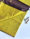Maheshwari - Brown/Green Maheshwari Silk- Cotton Saree