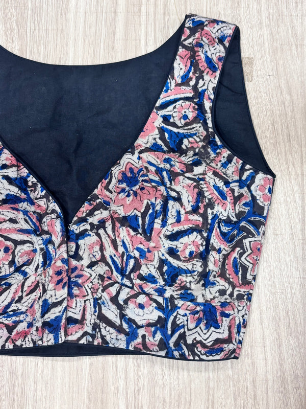 Hemanika- Black /Pink Blouse (Sleeveless)