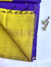 Maheshwari - Violet/Green Maheshwari Silk- Cotton Saree