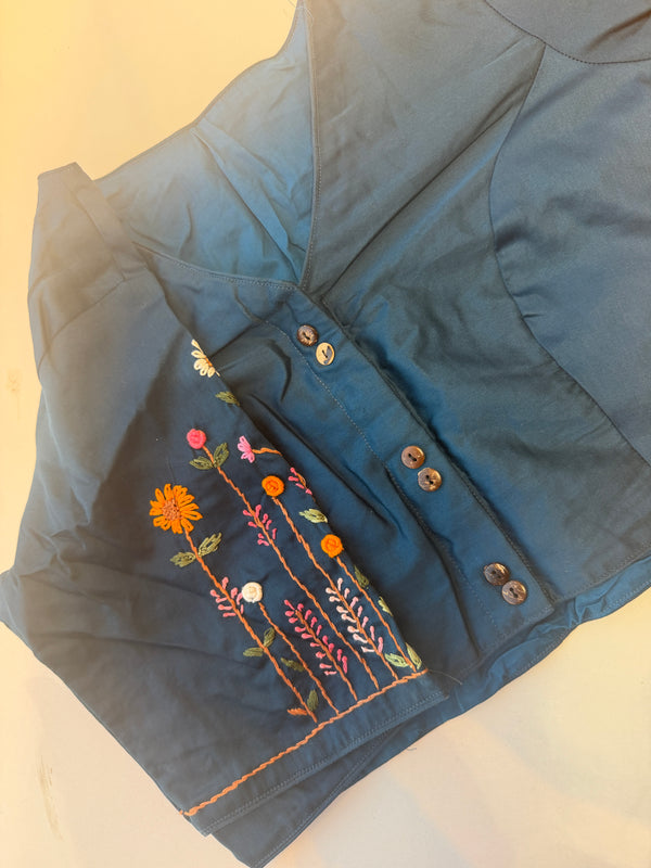 Botanica - Cobalt Blue Embroidery Blouse
