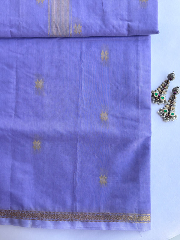 Maheshwari - Lavendar Maheshwari Silk- Cotton Saree