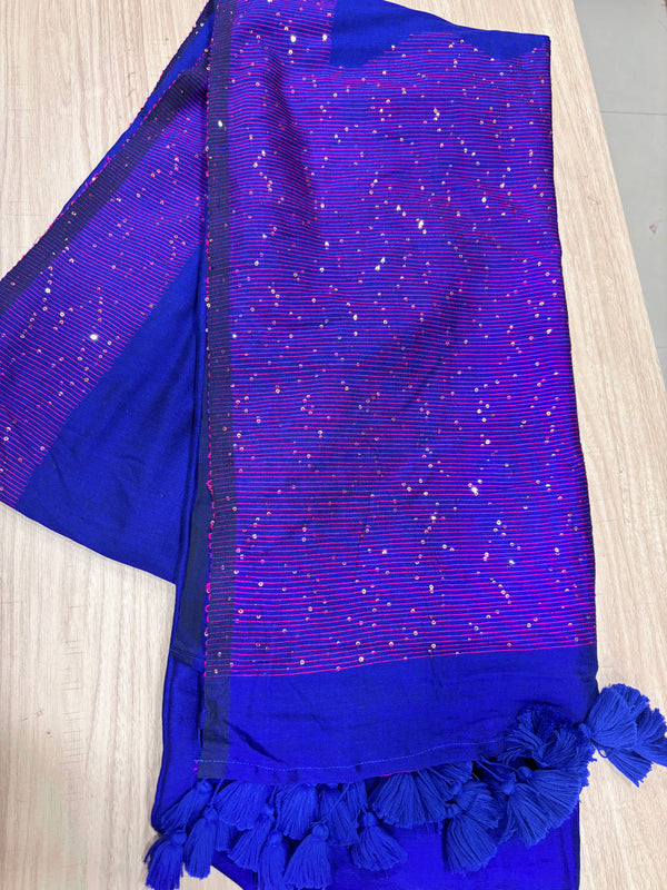 Starry Dust Saree - Blue/Pink