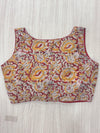 Hemanika- Red/Mustard Blouse (Sleeveless)