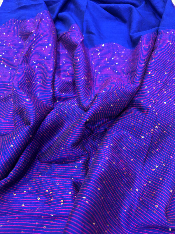 Starry Dust Saree - Blue/Pink