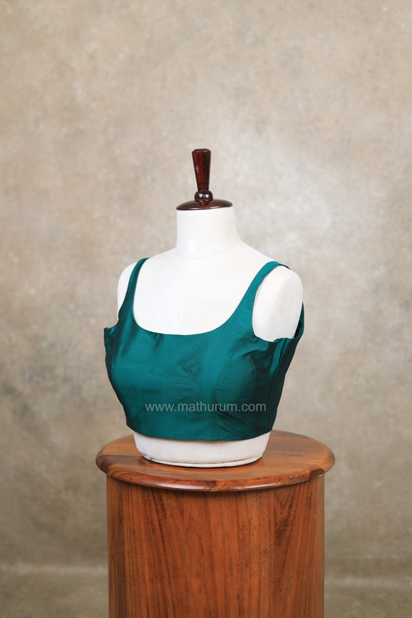 Nayan Plain- Bottle Green Blouse