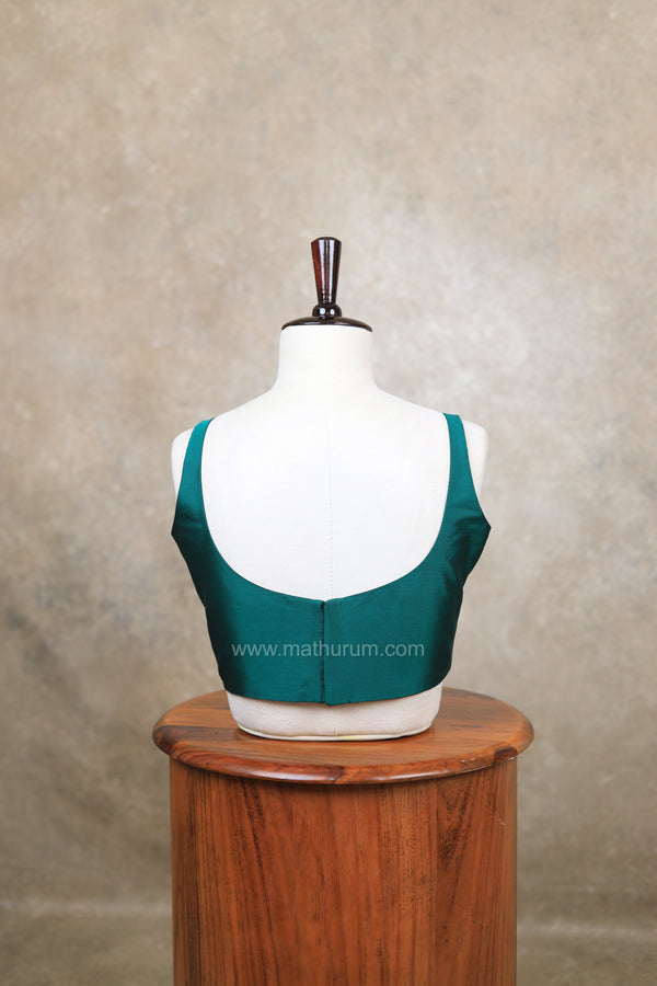 Nayan Plain- Bottle Green Blouse