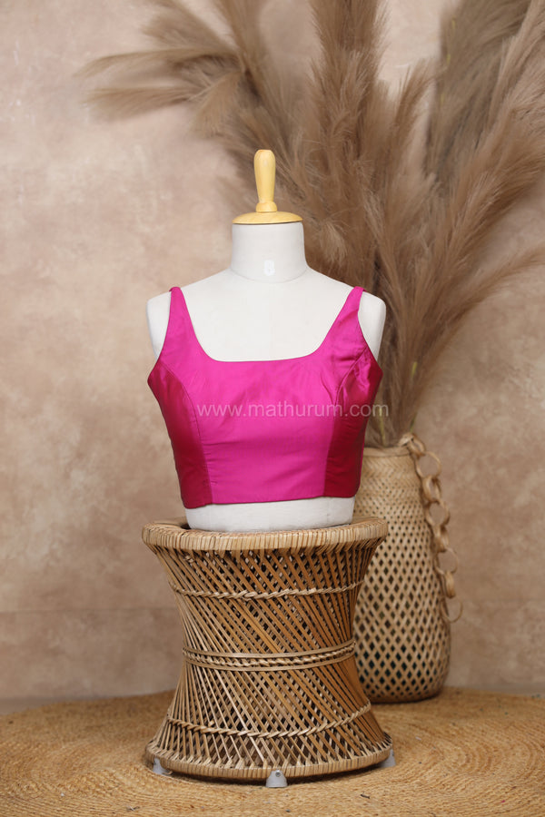 Nayan Plain- Rani Pink Blouse